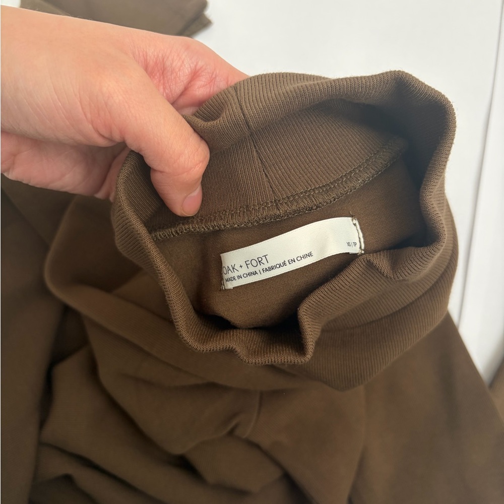 OAK + FORT Olive / Brown Long Sleeve Dress - Picture 3 of 6